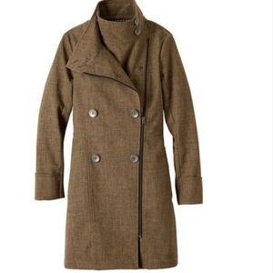 Prana Women's Tan Double-Breasted Trench Coat